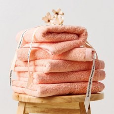 COTTON CLOUD 飯店毛巾 210g 40支 粉精梳棉, 5個, 蜜桃粉