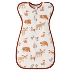 Starbean 新生兒用 2way 拉鍊式圖案包巾 S