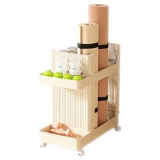 Yesone 健身運動用品收納推車 2層 50 x 26.7 x 55 cm, 1個, 米色1