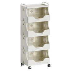 Yesone 折疊式整理推車 5層 42 x 29 x 101 cm, 白色