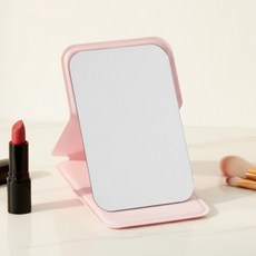 쥬롬 접이식 휴대용 탁상거울 소형, 핑크