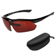 Daparang 戶外夜間運動騎行防風釣魚太陽眼鏡 + 眼鏡盒套組 HJ0726, 1套, 黑色