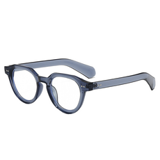 APIC 運動時尚圓框太陽眼鏡, 1個, 透明藍色鏡框 透明鏡片 D3