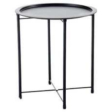 樂嫚妮 活動型圓盤茶几桌, 黑色