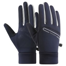 Day Bloom 防滑運動登山防水防寒手套 雙手佩戴套組, 1套, 藍色