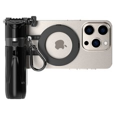 넥스트유 무빙샷 초미니 맥세이프 블루투스 카메라 셔터 그립 셀카봉, 무빙샷SP1, BT55ST-MAG, 블랙, 1개