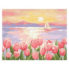 Play about DIY名畫油畫繪圖組 40 x 50 cm, 1套, 日落花開