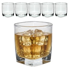 다이아글라스 스퀘어 언더락 유리컵 280ml, 투명, 6개 투명, 6개