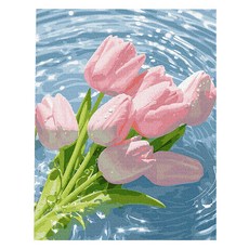 Play about DIY名畫油畫繪畫套組 40 x 50 cm, 1套, 鬱金香澆水