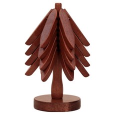 Iwooa 可站立木製鍋墊, 4個, 胡桃木