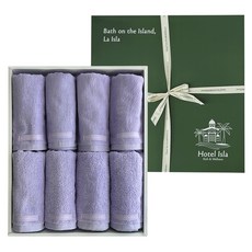Hotel Isla 頂級棉質高磅數飯店毛巾 210g 40支棉紗 8入組 + 禮物包裝, 1套, 紫丁香素色