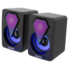 Speaker RGB電腦喇叭, 黑色, E-1046