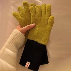 PEONIST 女款長版拼色手套