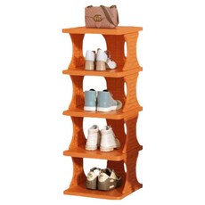 諾伊園 善用空間多層結構4層鞋櫃, 1個, 橘色