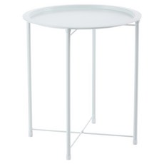 樂嫚妮 活動型圓盤茶几桌, 白色