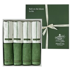 飯店伊斯拉 高級棉質高磅數飯店毛巾 210g 40支紗棉紗 8入組 + 禮物包裝, 1套, 伊斯拉綠條紋, 伊斯拉綠素色