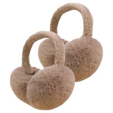 홍시유통 방한 방풍 긴털 귀마개, 카키, 2개