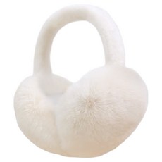 홍시유통 방한 방풍 긴털 귀마개, 화이트, 1개
