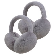 紅柿流通 防寒防風長毛耳罩, 2個, 灰色