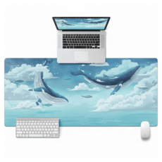 온코픽 힐링되는 마우스 장패드 90 x 40 cm, 고래와 바다, 1개