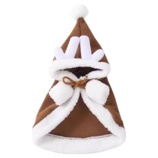 寵物聖誕小鹿披風, 1個, 咖啡色 + 白色