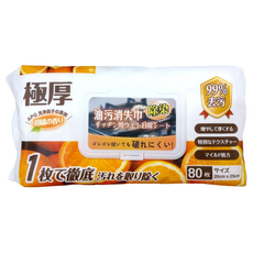 清潔濕巾廚房專用 柑橘味 80張 A010465, 1個