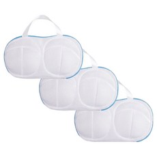 PDS리빙 속옷 보호형 브래지어 세탁망 FREE, 화이트 블루라인, 3개