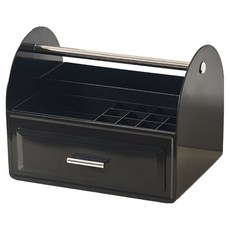 附把手化妝品整理抽屜收納盒 BRP1599, 1個, 黑色