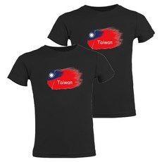 MI MI LEO 台灣製國旗印花吸排T恤2件組 T19, 黑色