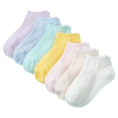 BASE ALPHA ESSENTIALS 兒童夏季網眼運動短襪7件組