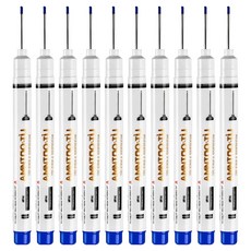 동아피엠에스 롱닙 긴펜촉 마카펜 청색 21mm, 10개, 1색