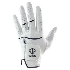 WitiN Prestige Pro Grip 全羊皮高爾夫手套 左手用, 1個, 白色