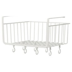 掛式縫隙廚房收納籃, 1個, 白色