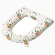 사인포스트 붙이는 손잡이형 변기시트커버, 해피 버니, 1개