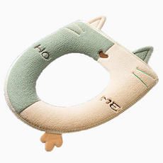 Signpost拉鍊型保溫天鵝絨馬桶坐墊套, 1個, 綠色 + 米色