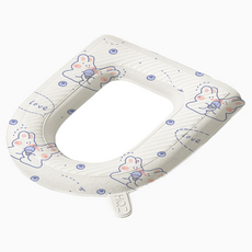 Signpost黏貼型把手型馬桶坐墊, 1個, 情侶兔