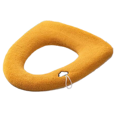 사인포스트 깔끔한 보온 변기시트커버, 옐로우 손잡이형, 1개