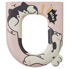 Signpost黏貼式貓咪馬桶坐墊, 1個, 粉紅色