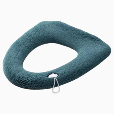 사인포스트 깔끔한 보온 변기시트커버, 블루 손잡이형, 1개
