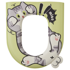 사인포스트 부착식 고양이 변기시트커버, 그린, 1개