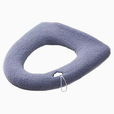 사인포스트 깔끔한 보온 변기시트커버, 퍼플그레이 손잡이형, 1개