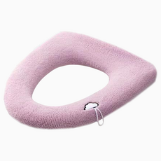 사인포스트 깔끔한 보온 변기시트커버, 핑크 손잡이형, 1개