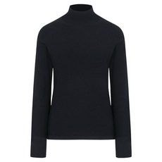 LINE ADDITION 女款修身素色半高領套頭針織衫