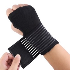 대한 스포츠 헬스 압박 스트랩 손목 보호대 벨크로 장갑형 좌우세트, 블랙, 1세트