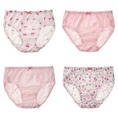 BASE ALPHA ESSENTIALS 女童用有機無螢光純棉三角內褲 4件組