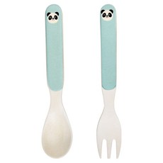 Rex LONDON 兒童餐具2件組, 熊貓, 1套, 餐叉 + 湯匙