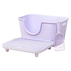 Mango 寵物星樂園 開放式貓砂盆 控砂台套裝, 1個, 紫色