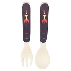 Rex LONDON 兒童餐具2件組, 火箭, 1套, 餐叉 + 湯匙