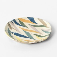 手工圖案圓形醬料碟, 1個, 斜線圖案