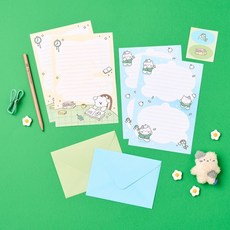 모던하우스 버터샵 버터패밀리 편지지 2종 x 2p + 봉투 2종 + 스티커 세트, 밀크캣 멍솜이, 1세트